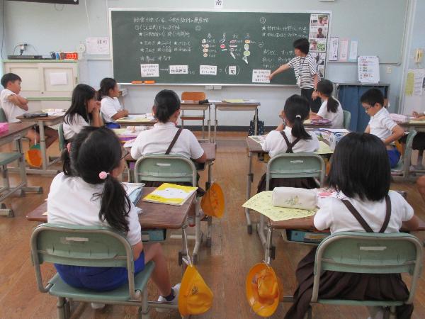 野菜の旬や、地域の農家さんから野菜を買っている理由を学習する赤阪小学校3年生