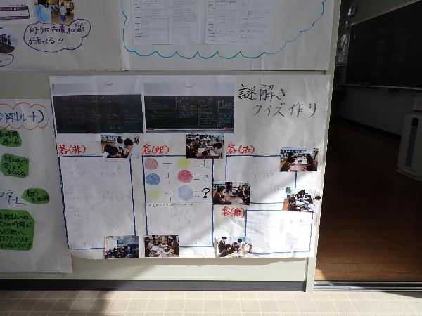 赤阪小6年生が作成した謎解きクイズの掲示物
