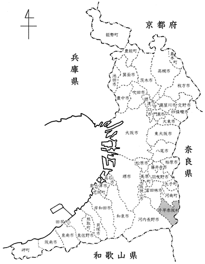 大阪府の市町村地図